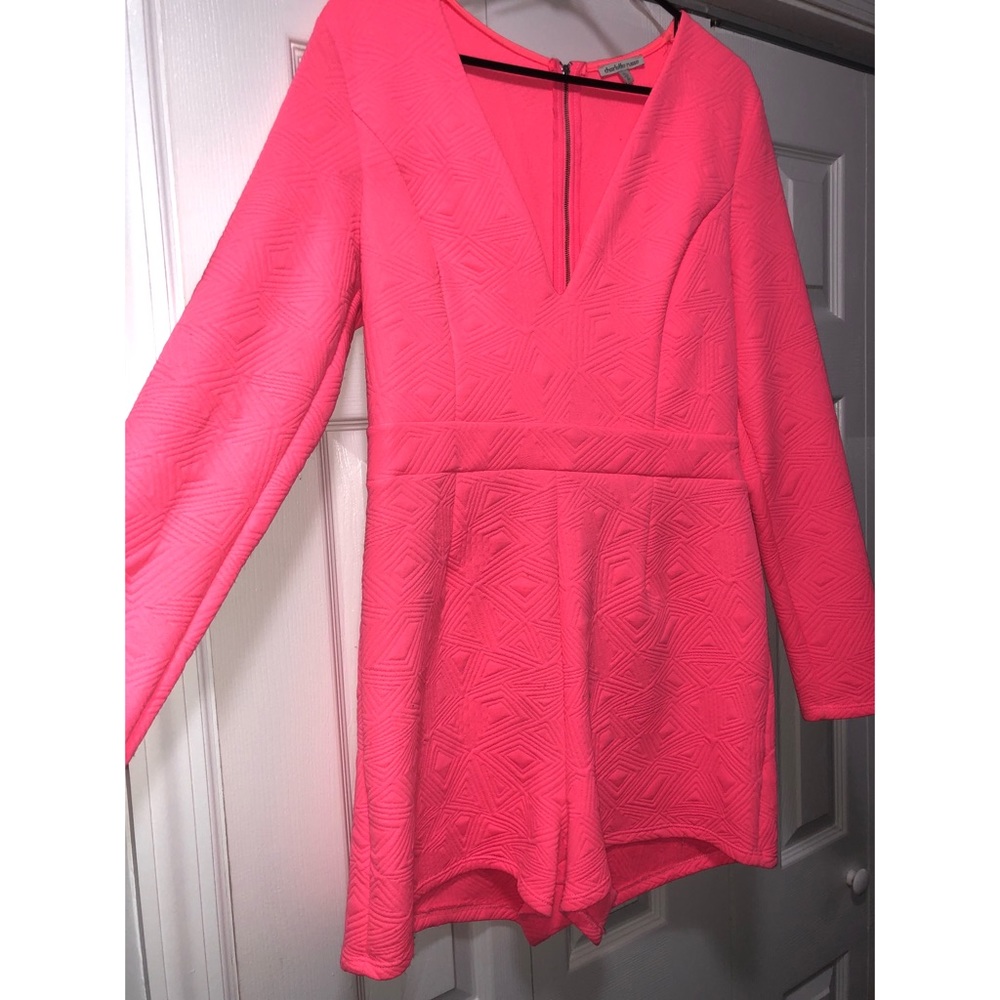 Hot pink short romper